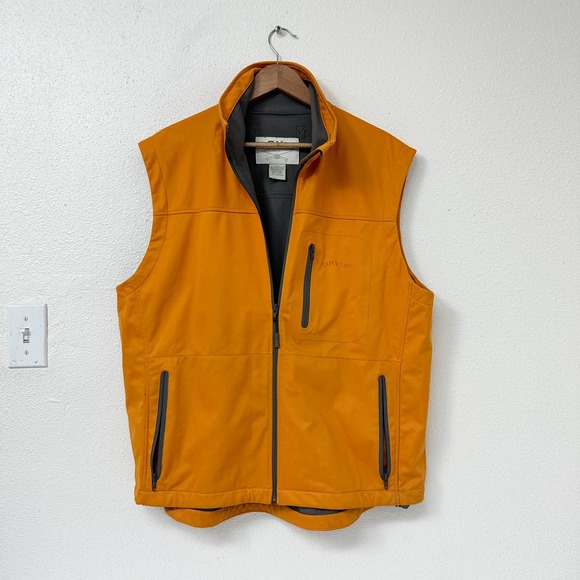 Orvis Jackets & Coats Mens Orvis Softshell Full Zip Shell Vest Jacket Large L Orange Poshmark